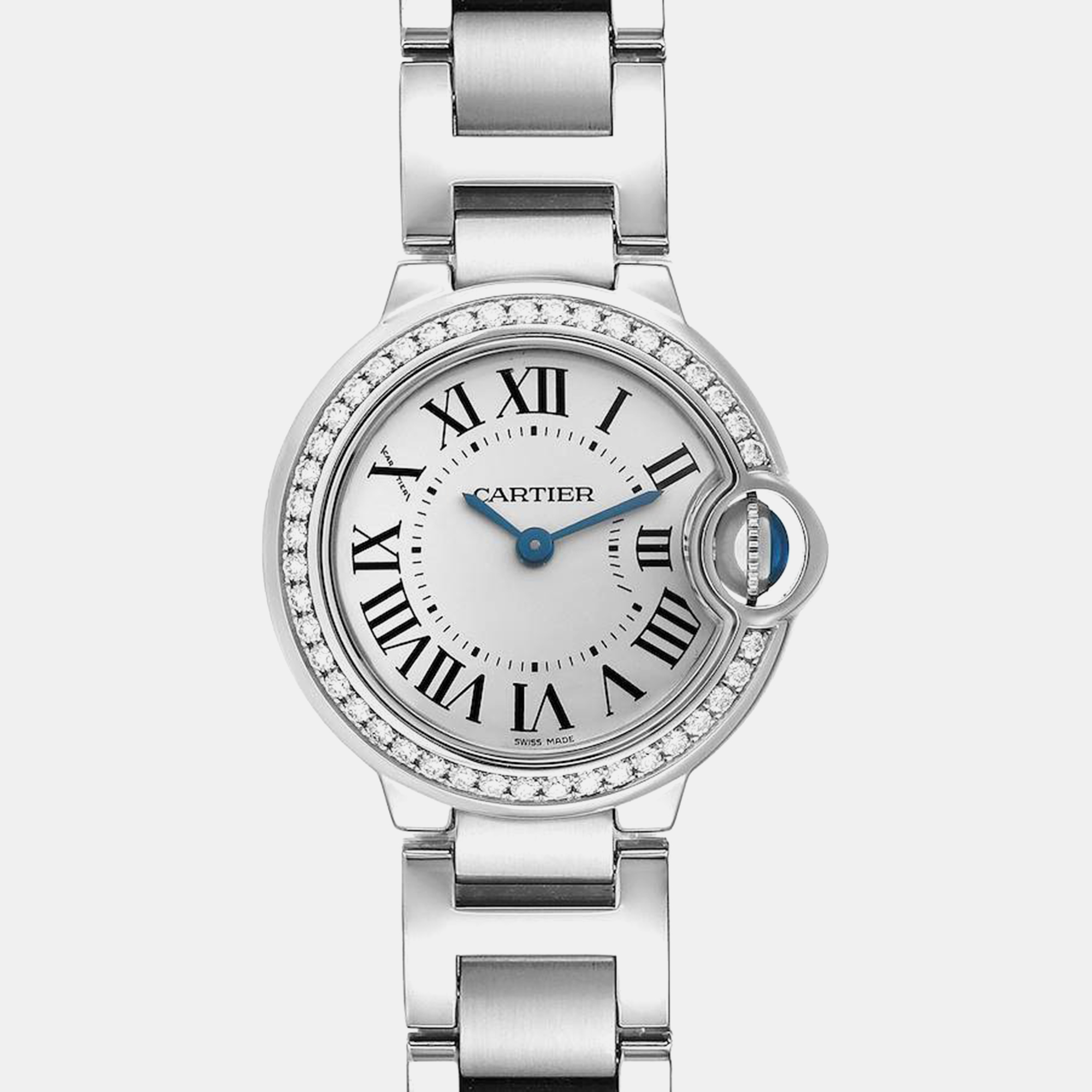 Cartier Ballon Bleu Diamond Steel Ladies Watch W4BB0015 28 Mm