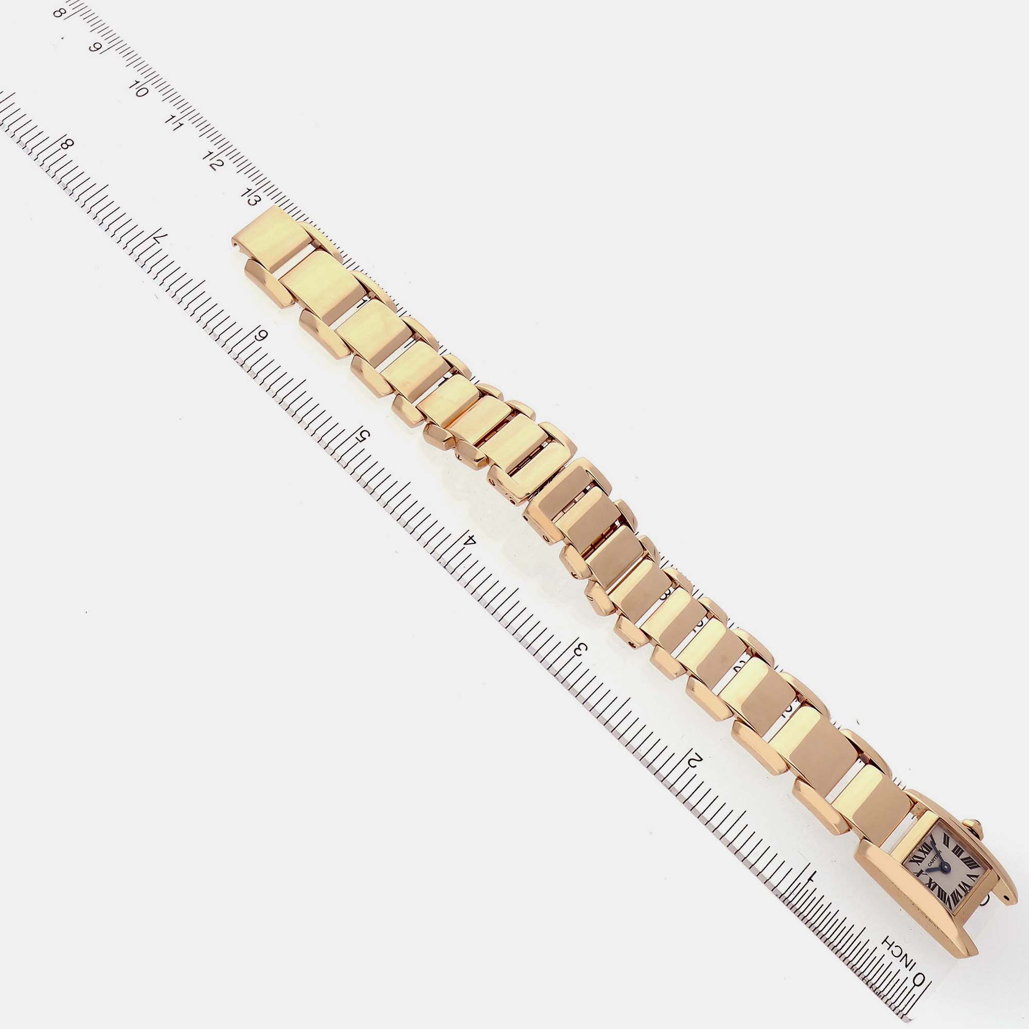 Cartier Tankissime Silver Dial Yellow Gold Ladies Watch W650037H 25 Mm X 16.5 Mm