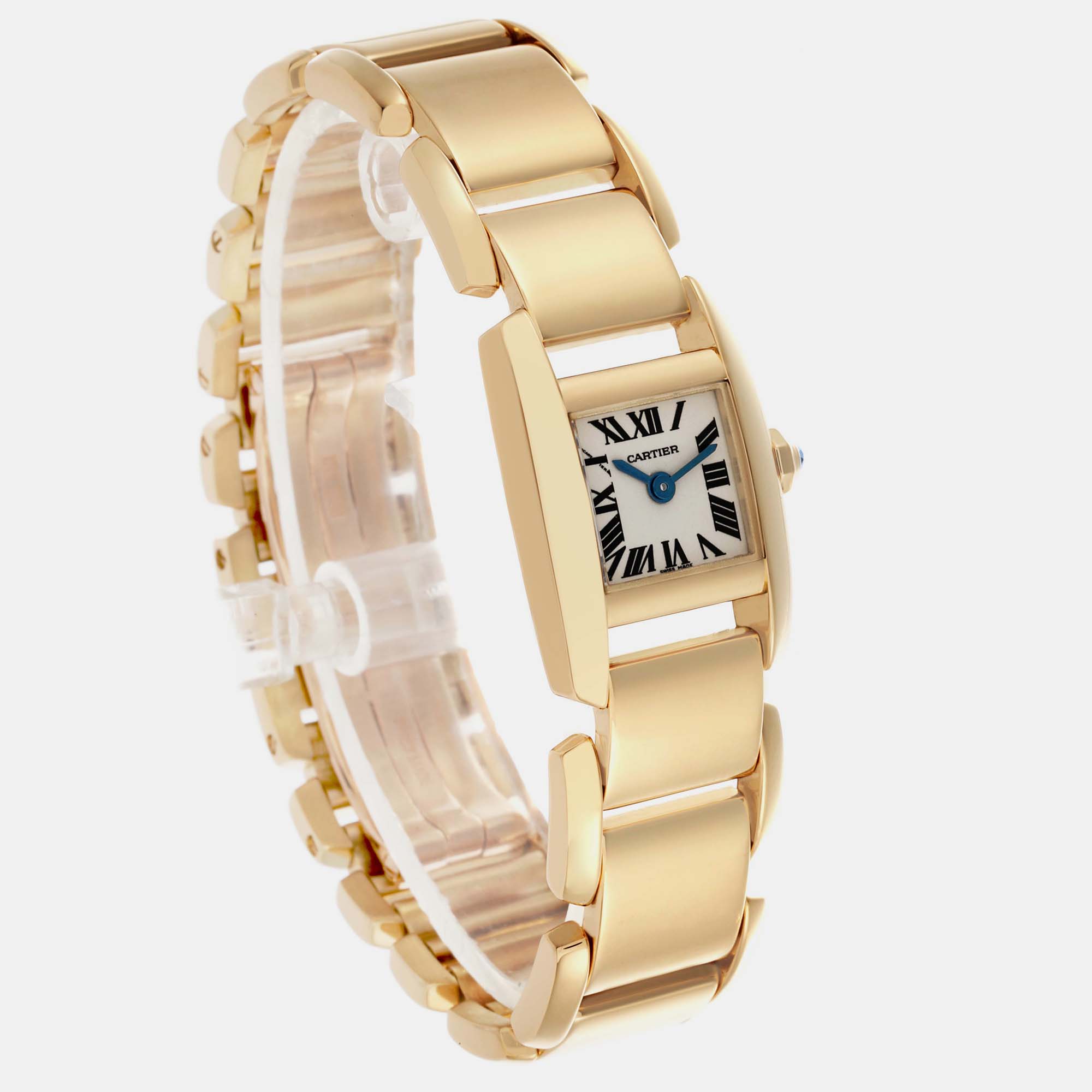 Cartier Tankissime Silver Dial Yellow Gold Ladies Watch W650037H 25 Mm X 16.5 Mm