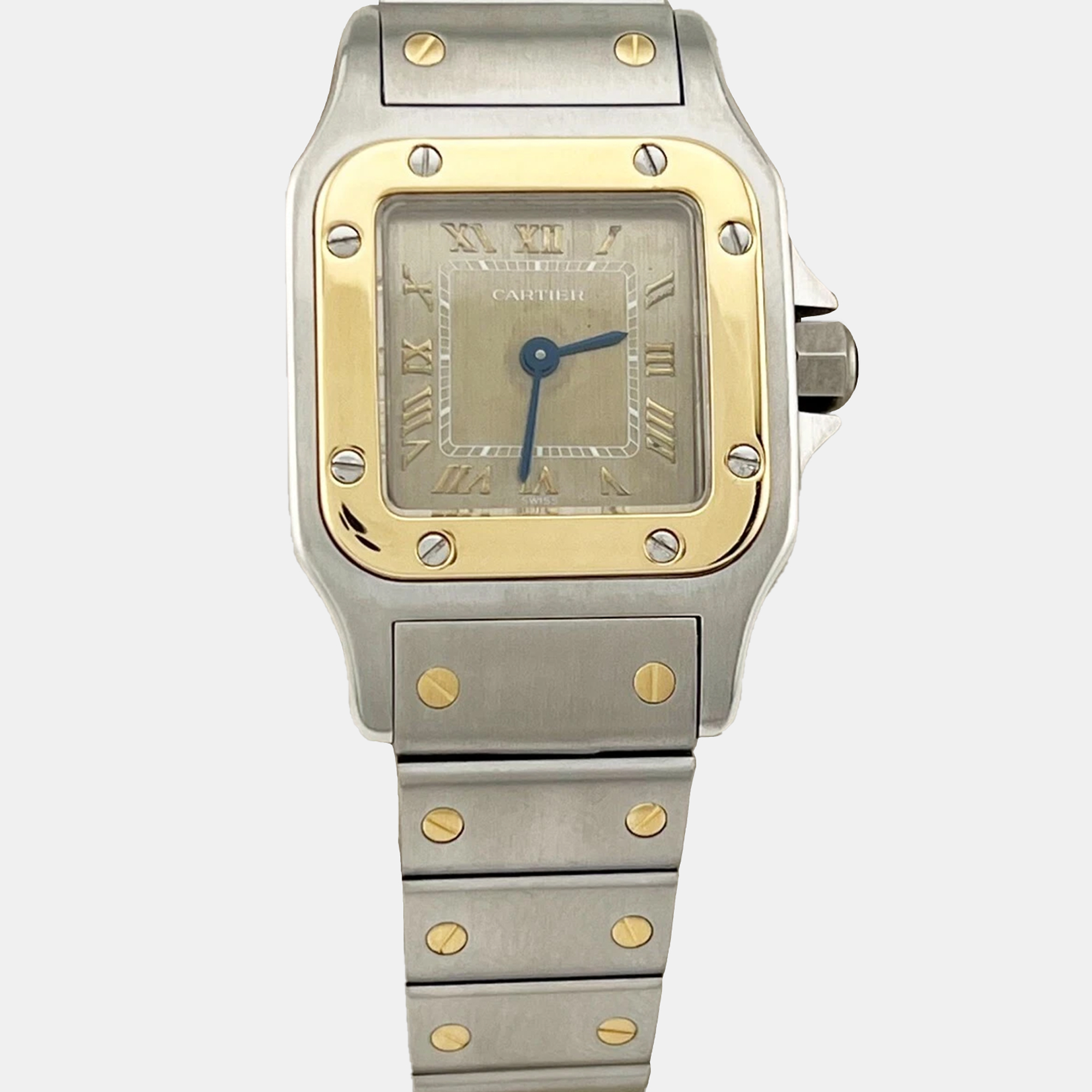 Cartier Bronze 18k Yellow Gold Stainless Steel Santos Galbee 1567 Quartz Women's Wristwatch 24 mm, Brown
Cartier Bronze 18k Yellow Gold Stainless Steel Santos Galbee 1567 Quartz Women's Wristwatch 24 mm, Brown