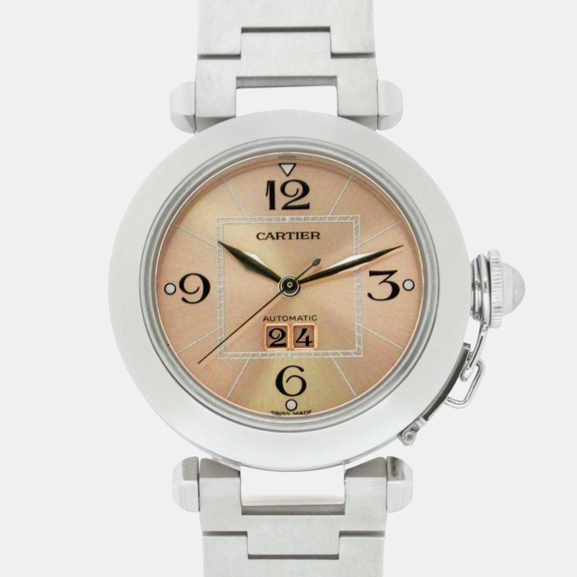 Cartier Pink Stainless Steel Pasha C W31058M7 Automatic Women's Wristwatch
Cartier Pink Stainless Steel Pasha C W31058M7 Automatic Women's Wristwatch