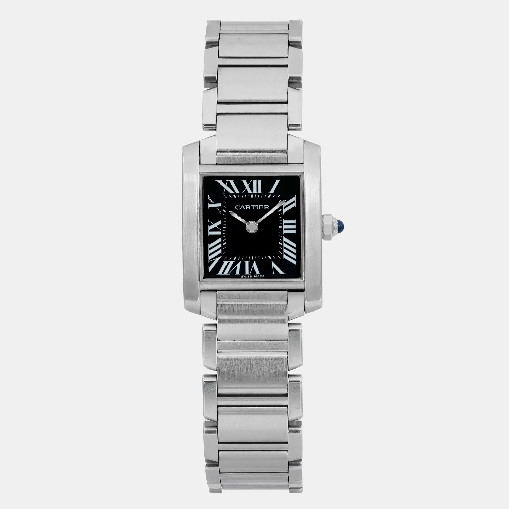 Cartier Black Stainless Steel Tank Francaise W51026Q3 Quartz Women's Wristwatch 20 mm
Cartier Black Stainless Steel Tank Francaise W51026Q3 Quartz Women's Wristwatch 20 mm