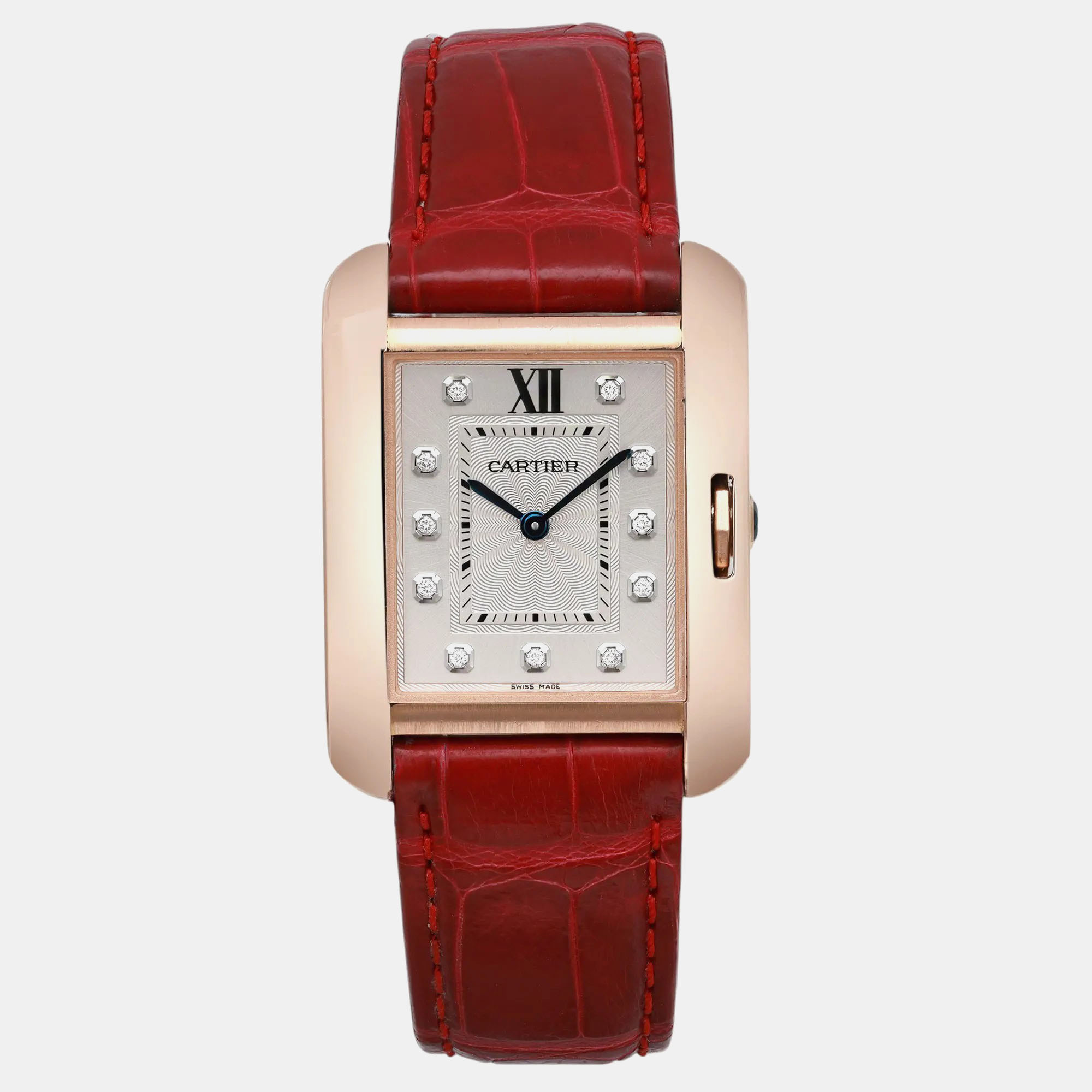Cartier Silver 18k Rose Gold Tank Anglaise WJTA0009 Automatic Women's Wristwatch 26 mm
Cartier Silver 18k Rose Gold Tank Anglaise WJTA0009 Automatic Women's Wristwatch 26 mm