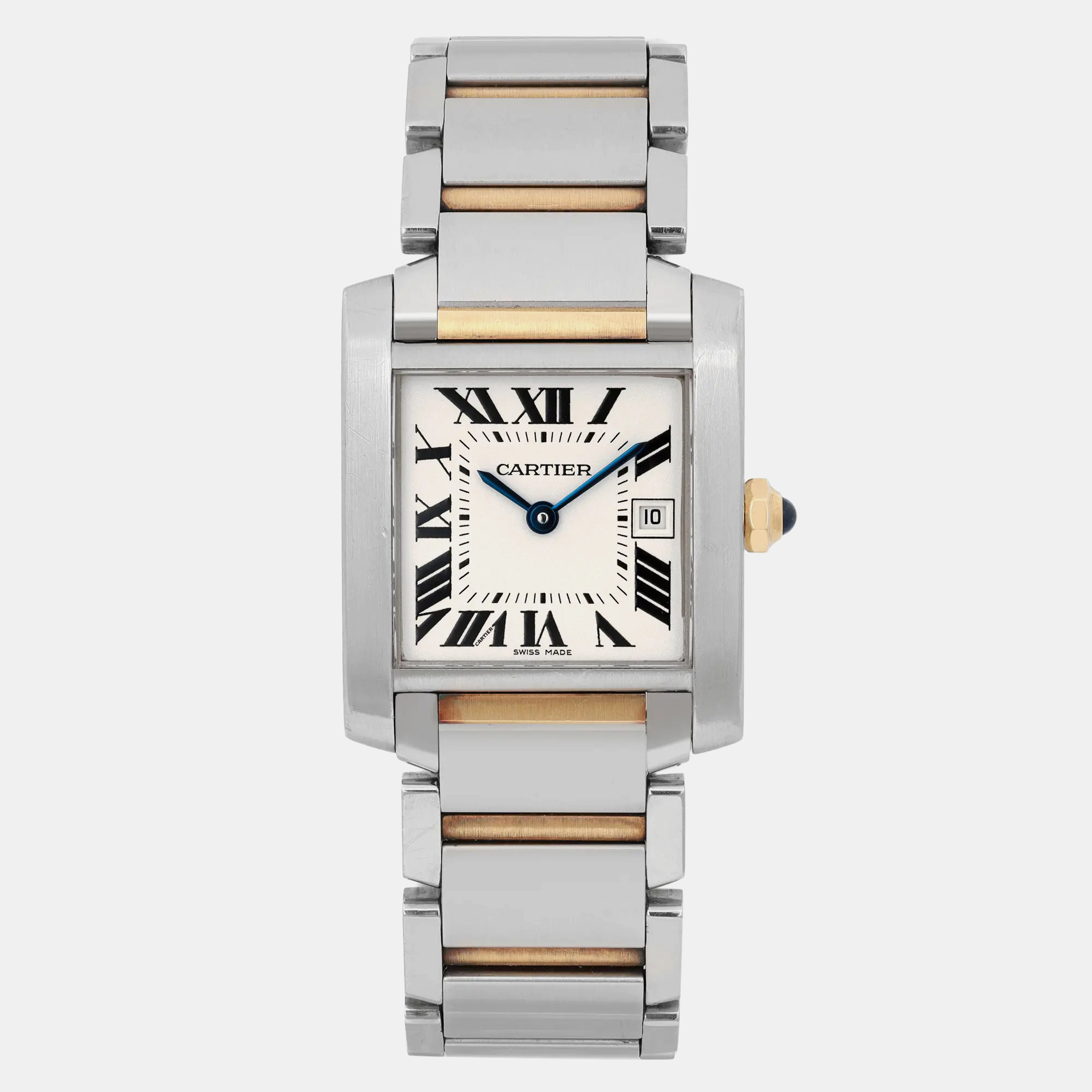 Cartier Cream 18k Yellow Gold Stainless Steel Tank Francaise W51012Q4 Quartz Women's Wristwatch 25 mm
Cartier Cream 18k Yellow Gold Stainless Steel Tank Francaise W51012Q4 Quartz Women's Wristwatch 25 mm