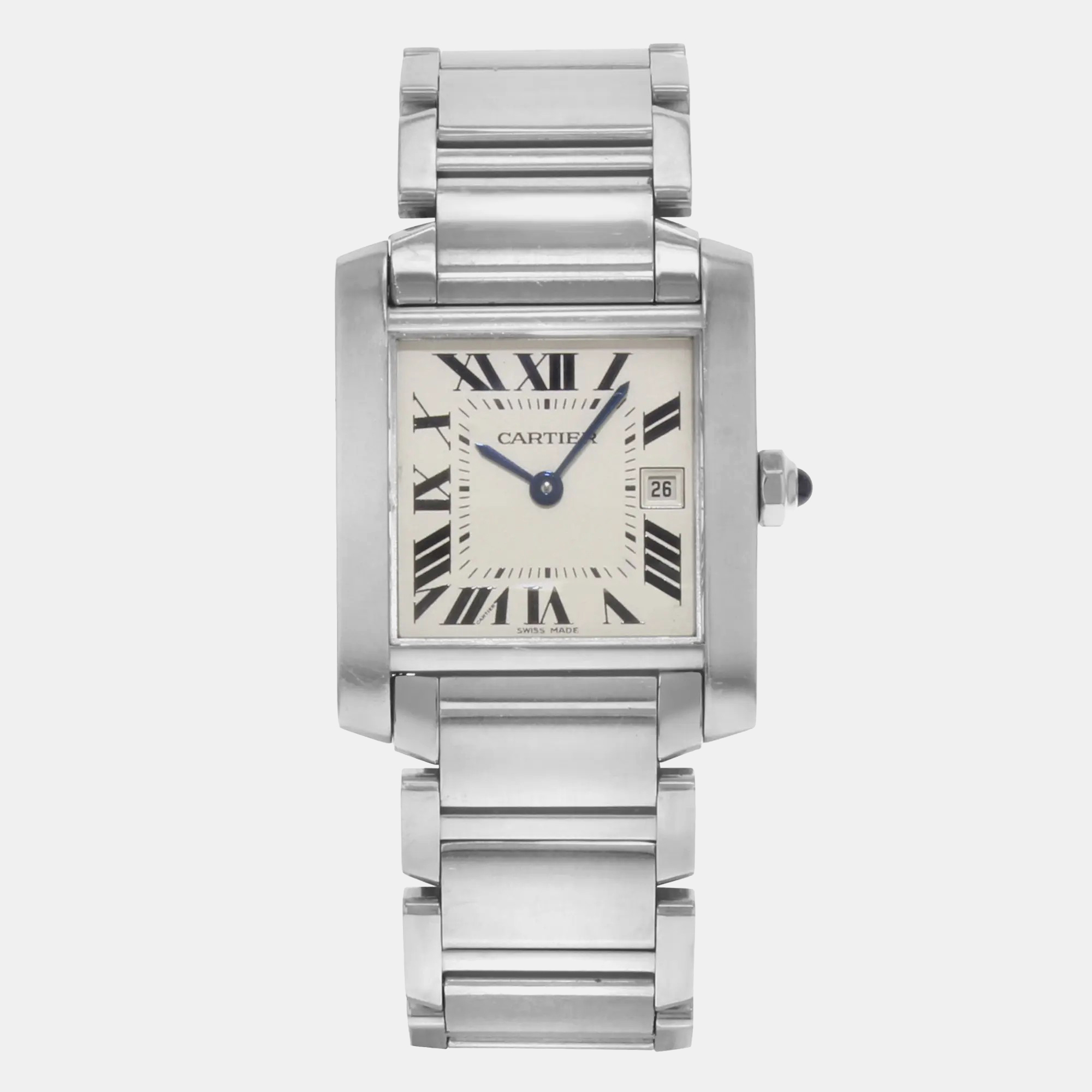 Cartier Silver Stainless Steel Tank Francaise W51011Q3 Quartz Women's Wristwatch 25 mm
Cartier Silver Stainless Steel Tank Francaise W51011Q3 Quartz Women's Wristwatch 25 mm