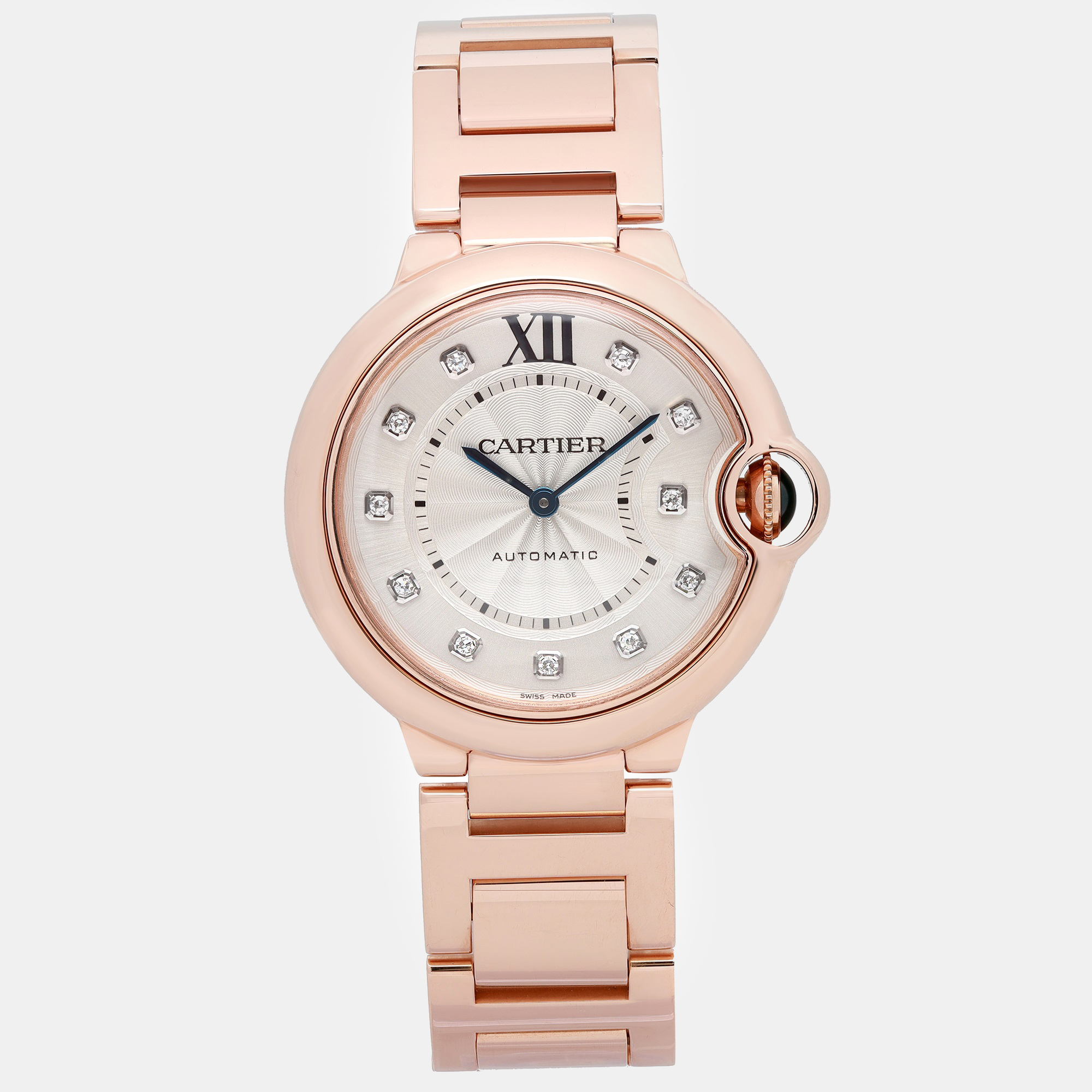 Cartier Silver 18k Rose Gold Ballon Bleu WE902026 Automatic Women's Wristwatch 36 mm
Cartier Silver 18k Rose Gold Ballon Bleu WE902026 Automatic Women's Wristwatch 36 mm