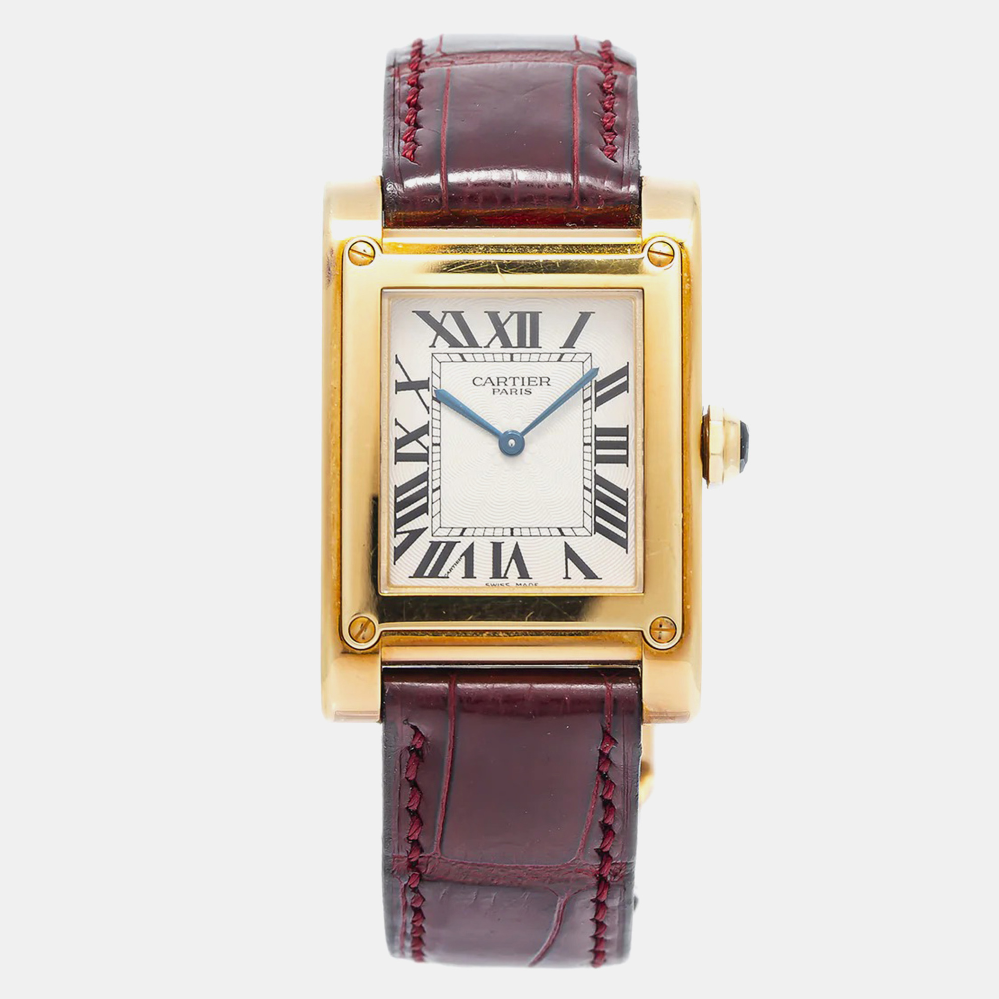 Cartier White Yellow Gold Tank Manual Winding 2484D Women's Wristwatch
Cartier White Yellow Gold Tank Manual Winding 2484D Women's Wristwatch