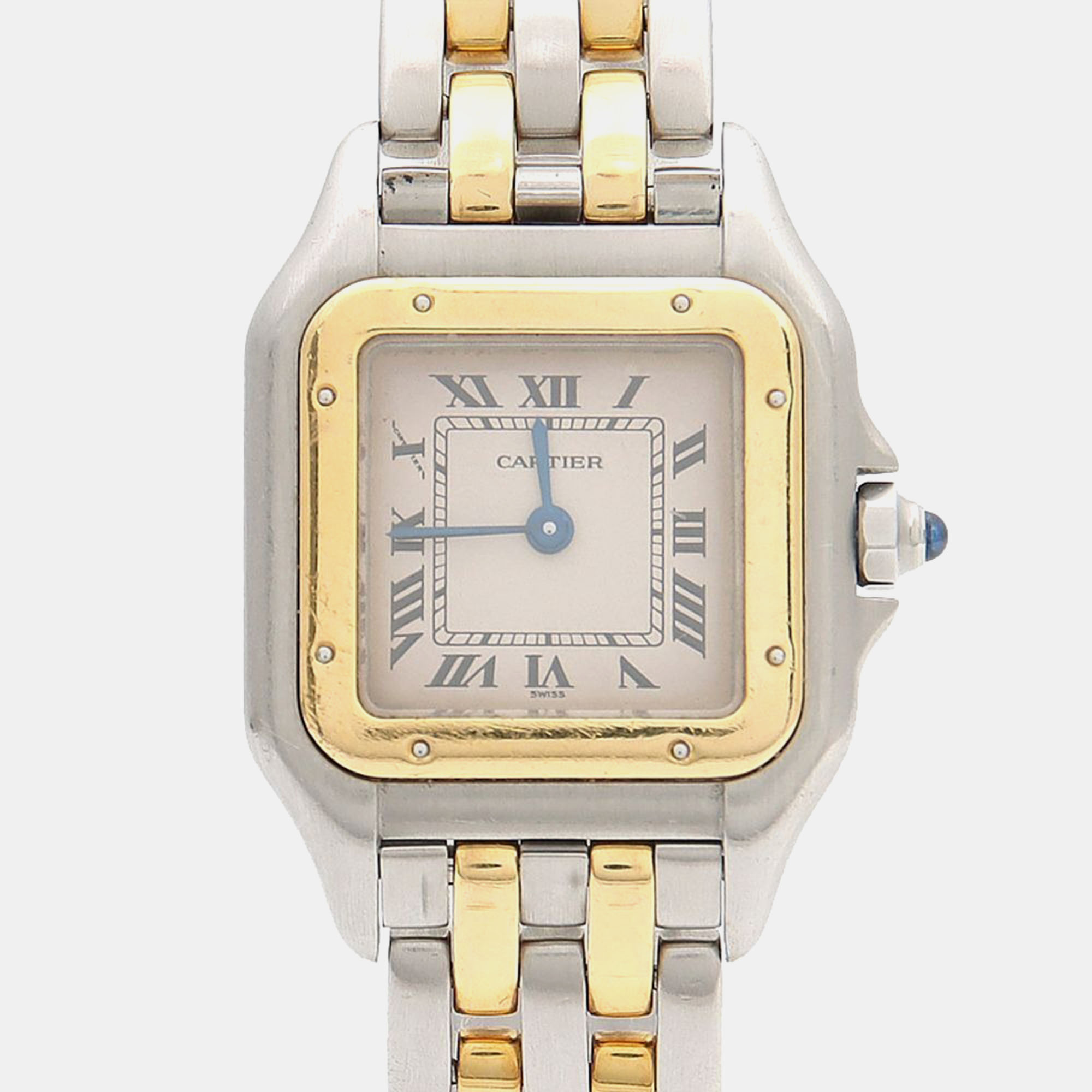 Cartier Panthere W25029B6 Quartz Yellow Gold Stainless Steel Women's Wristwatch, Silver
Cartier Panthere W25029B6 Quartz Yellow Gold Stainless Steel Women's Wristwatch, Silver