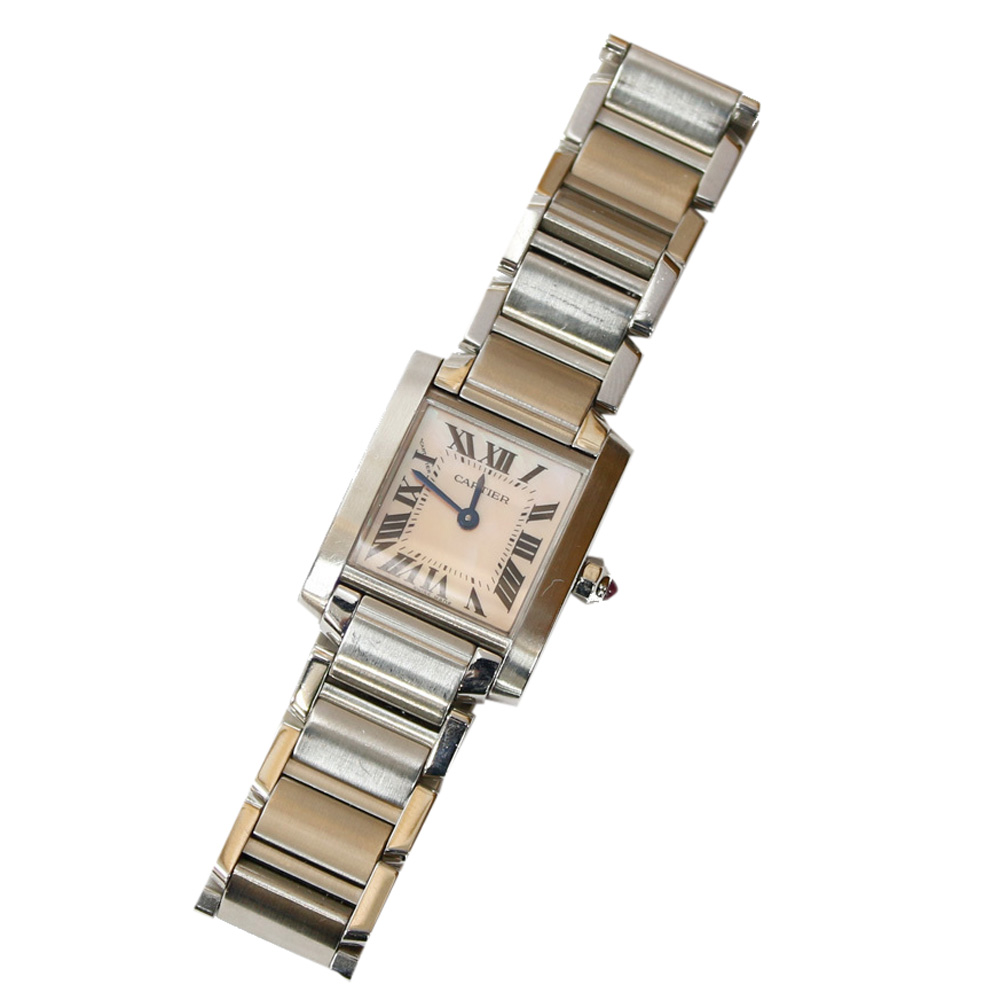 Cartier White/Pink Stainless Steel Tank Francaise W51008Q3 Women's Wristwatch
Cartier White/Pink Stainless Steel Tank Francaise W51008Q3 Women's Wristwatch