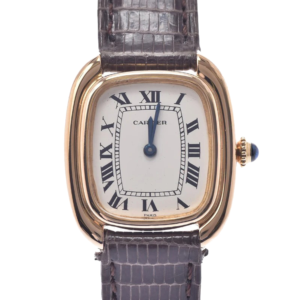Cartier Silver Yellow Gold Vintage Women's Wristwatch 24 x 27 MM