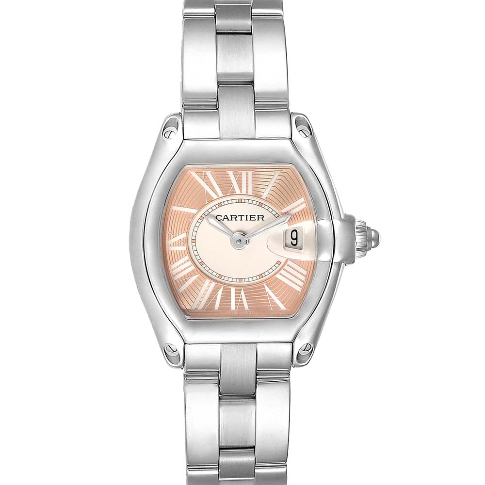 Cartier Coral Stainless Steel Roadster Limited Edition W62054V3 Women's Wristwatch 36 x 30 MM