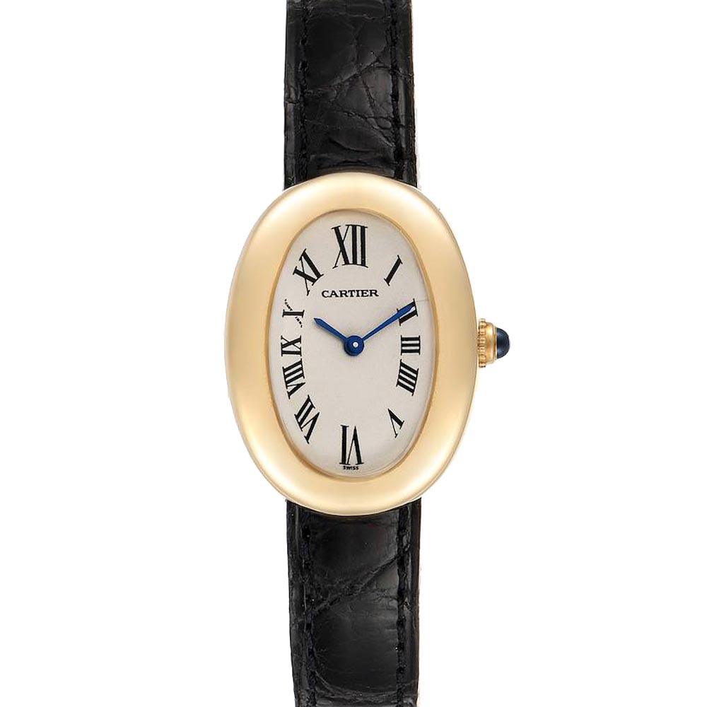 Cartier Silver 18K Yellow Gold Baignoire 1954 Women's Wristwatch 31 x 22.5 MM
