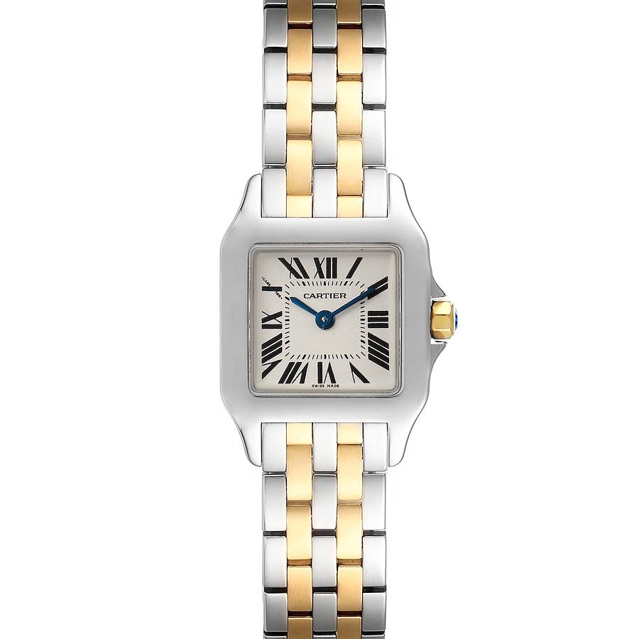 Cartier White Yellow Gold And Stainless Steel Santos Demoiselle W25066Z6 Women's Wristwatch 22 MM