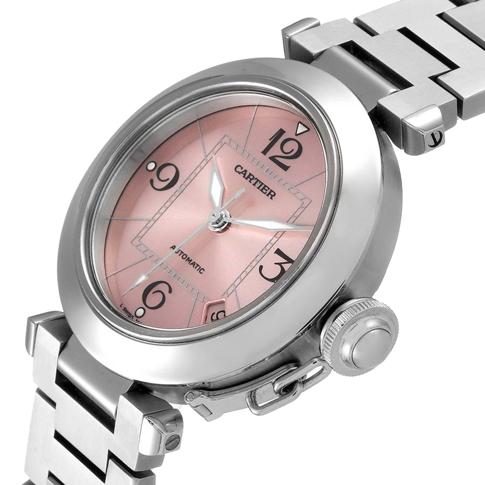 Cartier Pink Stainless Steel Pasha Pink C Automatic W31075M7 Women's Wristwatch 35 MM
Cartier Pink Stainless Steel Pasha Pink C Automatic W31075M7 Women's Wristwatch 35 MM