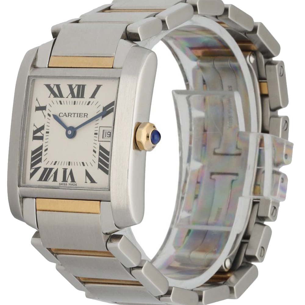 Cartier Silver 18K Yellow Gold And Stainless Steel Tank Francaise 2465 Women's Wristwatch 25 MM
Cartier Silver 18K Yellow Gold And Stainless Steel Tank Francaise 2465 Women's Wristwatch 25 MM