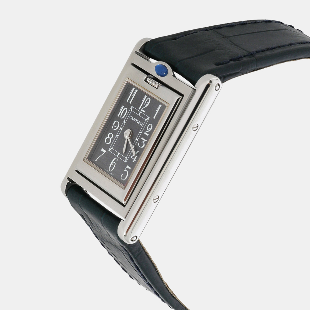 Cartier Grey Stainless Steel Tank Basculante 2386 Quartz Women's Wristwatch 22 mm
Cartier Grey Stainless Steel Tank Basculante 2386 Quartz Women's Wristwatch 22 mm
