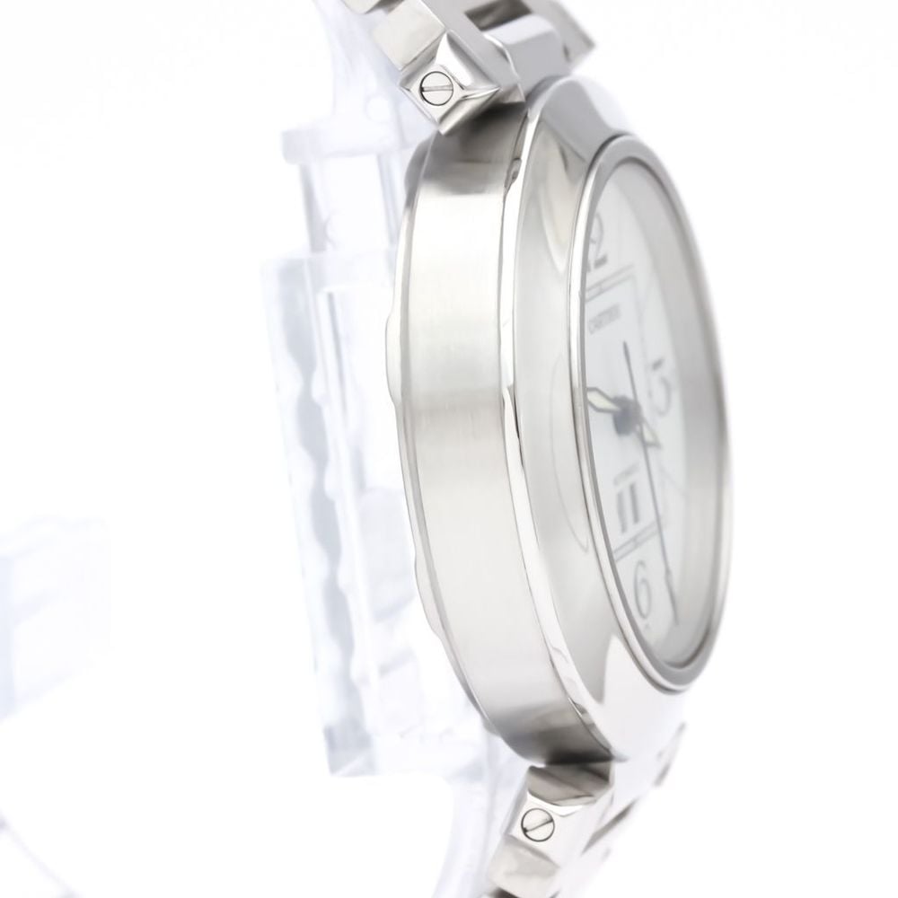 Cartier White Stainless Steel Pasha W31055M7 Automatic Women's Wristwatch 35 Mm