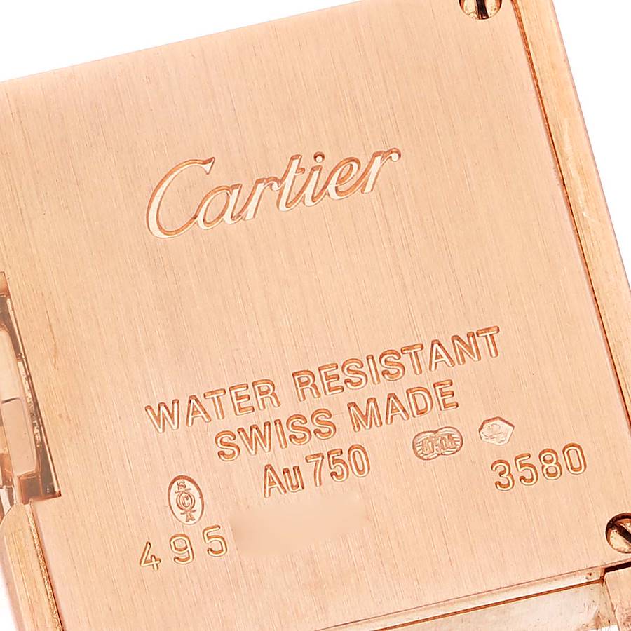 Cartier Silver 18k Rose Gold Tank Anglaise WT100013 Quartz Women's Wristwatch 23 Mm