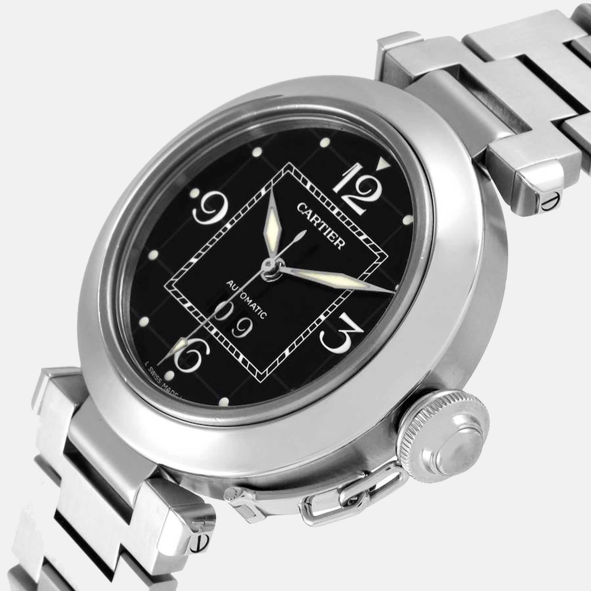 Cartier Black Stainless Steel Pasha W31053M7 Automatic Women's Wristwatch 35 mm
Cartier Black Stainless Steel Pasha W31053M7 Automatic Women's Wristwatch 35 mm
