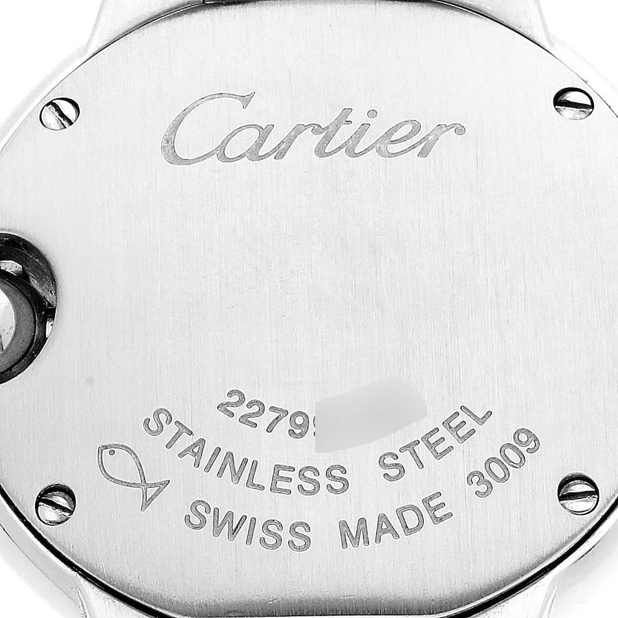 Cartier Silver Stainless Steel Ballon Bleu W69010Z4 Quartz Women's Wristwatch 29 Mm