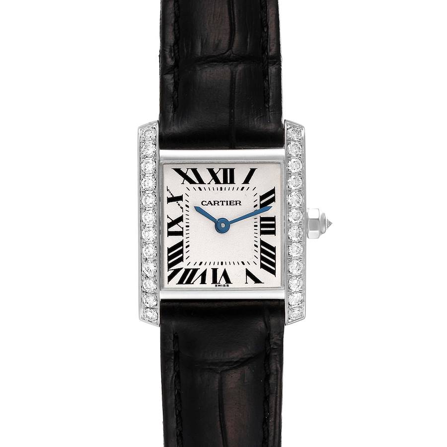 Cartier Silver 18k White Gold Tank Francaise WE100251 Quartz Women's Wristwatch 20 Mm