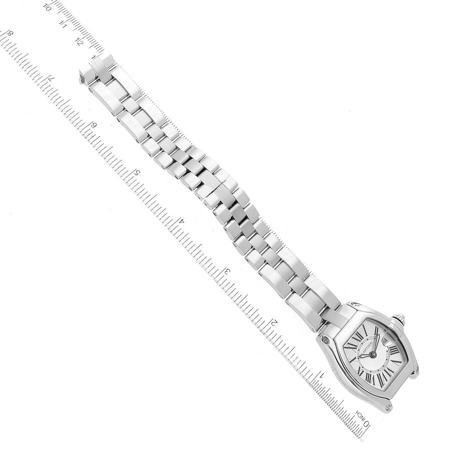 Cartier Silver Stainless Steel Roadster W62016V3 Women's Wristwatch 30 Mm