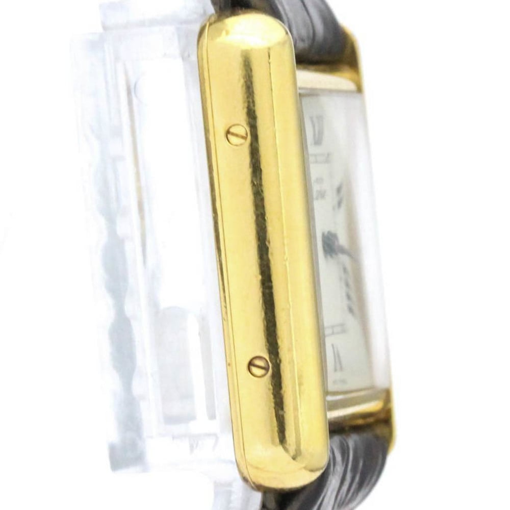 Cartier Silver Gold Plated Stainless Steel Must Tank Women's Wristwatch 23 Mm