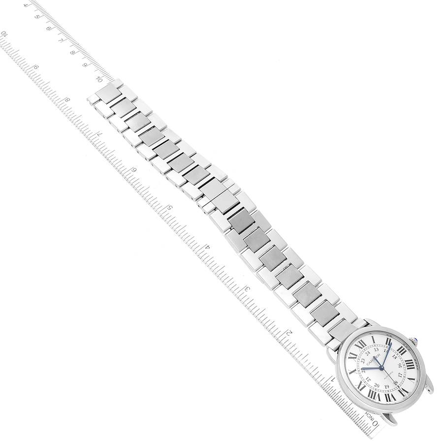 Cartier Silver Stainless Steel Ronde Solo WSRN0012 Women's Wristwatch 36 Mm