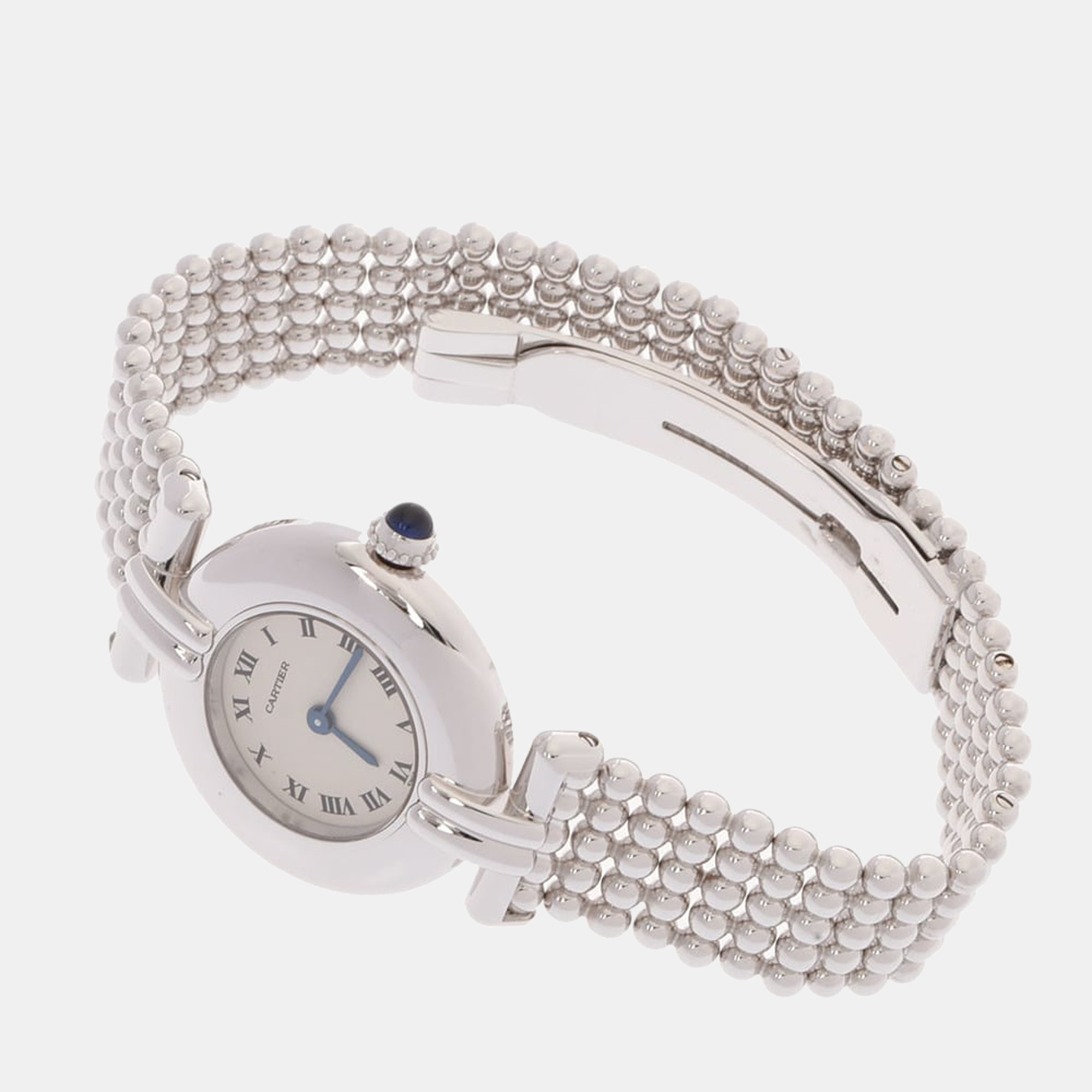Cartier White 18K White Gold Must Colisee W15173M8 Women's Wristwatch 24 Mm