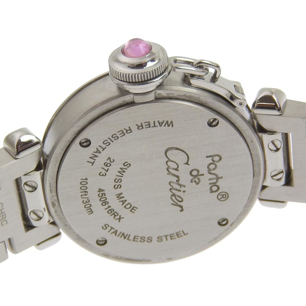 Cartier Pink Stainless Steel Miss Pasha Women's Wristwatch 29 Mm