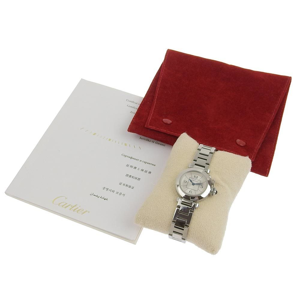 Cartier Silver Stainless Steel Miss Pasha W3140007 Women's Wristwatch 28 Mm