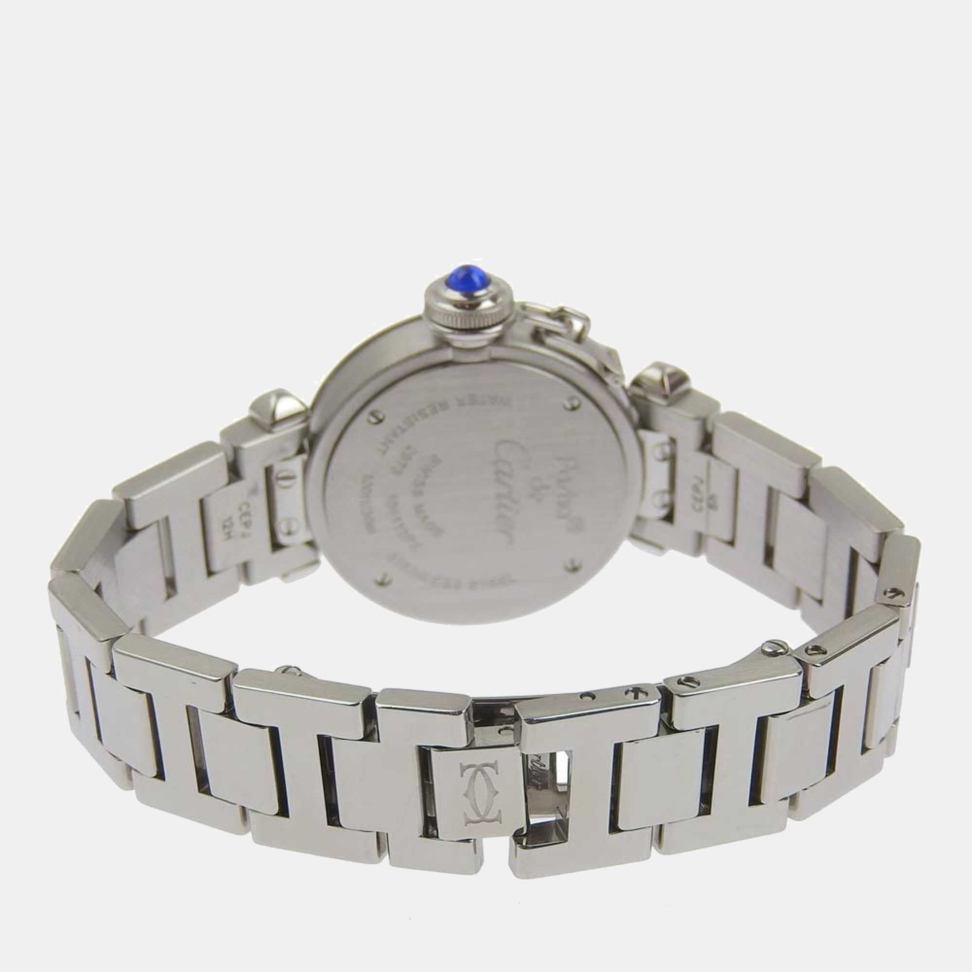 Cartier Silver Stainless Steel Miss Pasha W3140007 Women's Wristwatch 28 Mm