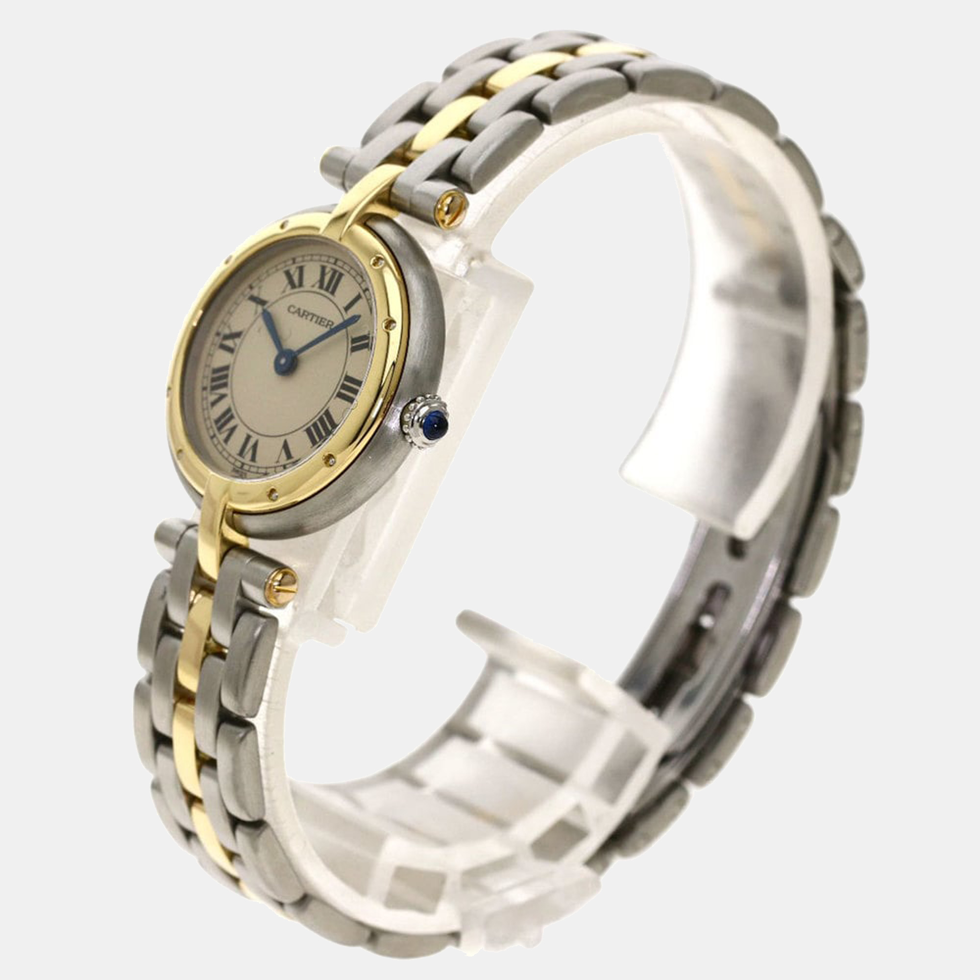 Cartier Ivory 18K Yellow Gold And Stainless Steel Panthere Quartz Women's Wristwatch 23.5 Mm