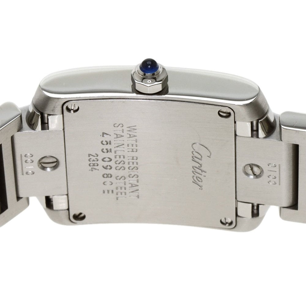 Cartier Black Stainless Steel Tank Francaise Women's Wristwatch 20 Mm