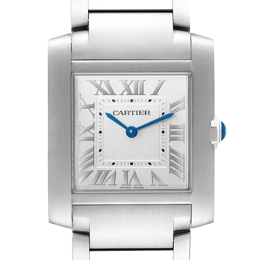 Cartier Silver Stainless Steel Tank Francaise WSTA0074 Women's Wristwatch 32 Mm