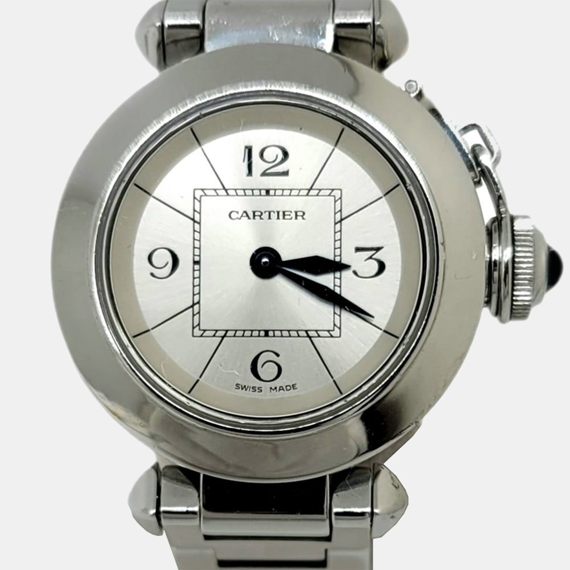 Cartier Silver Stainless Steel Miss Pasha W3140007 Women's Wristwatch 28 mm
Cartier Silver Stainless Steel Miss Pasha W3140007 Women's Wristwatch 28 mm