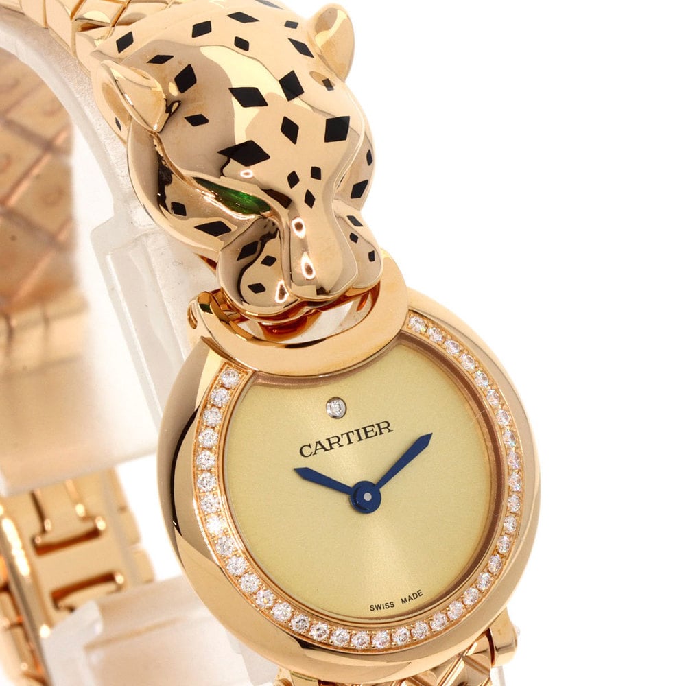Cartier Gold 18K Rose Gold And Diamond Panthère HPI01381 Quartz Women's Wristwatch 24mm