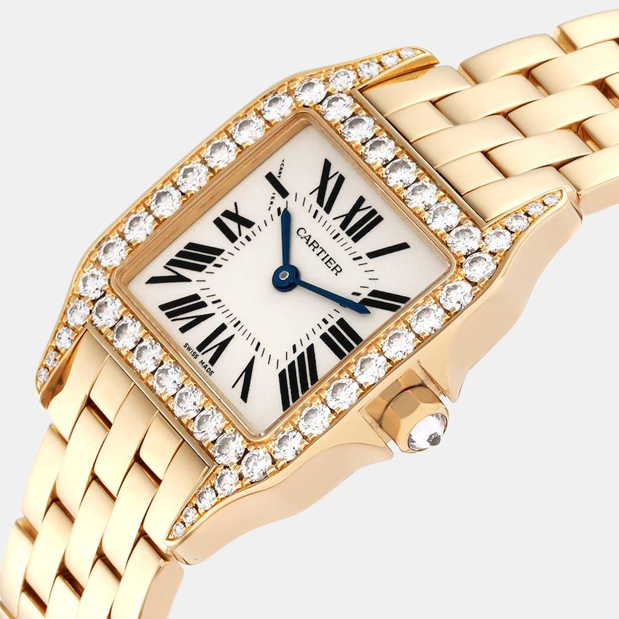 Cartier Santos Demoiselle Yellow Gold Diamond Midsize Ladies Watch WF9002Y7, Silver
Cartier Santos Demoiselle Yellow Gold Diamond Midsize Ladies Watch WF9002Y7, Silver