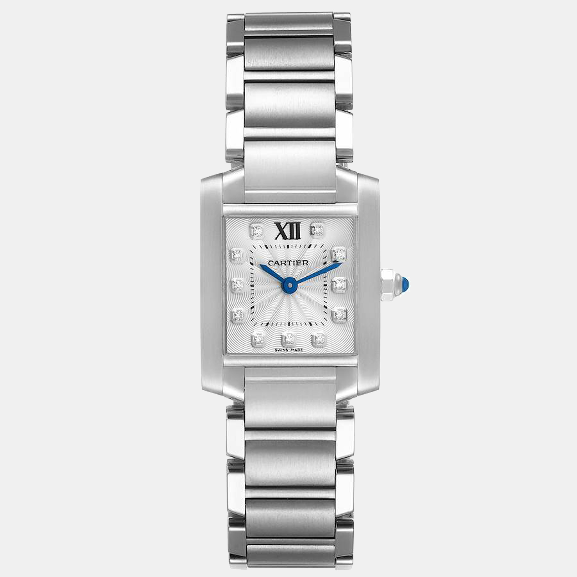 Cartier Tank Francaise Steel Diamond Small Ladies Watch WE110006