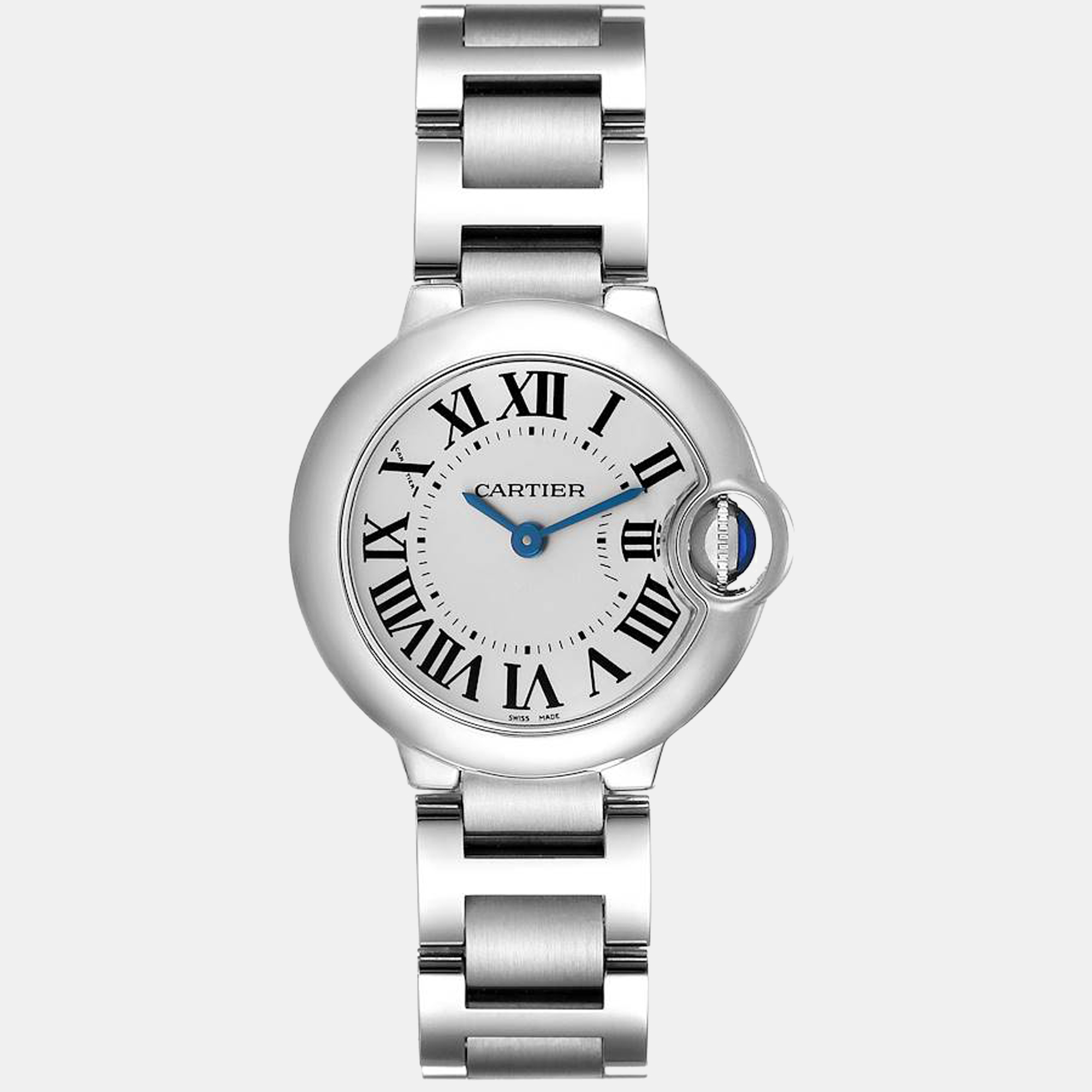 Cartier Ballon Bleu Silver Dial Quartz Steel Ladies Watch W69010Z4