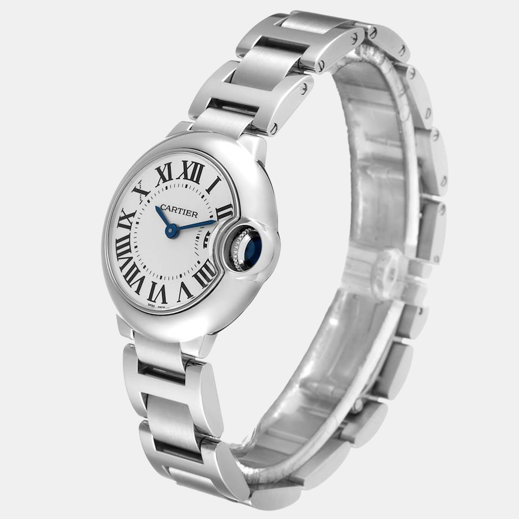 Cartier Ballon Bleu Silver Dial Quartz Steel Ladies Watch W69010Z4