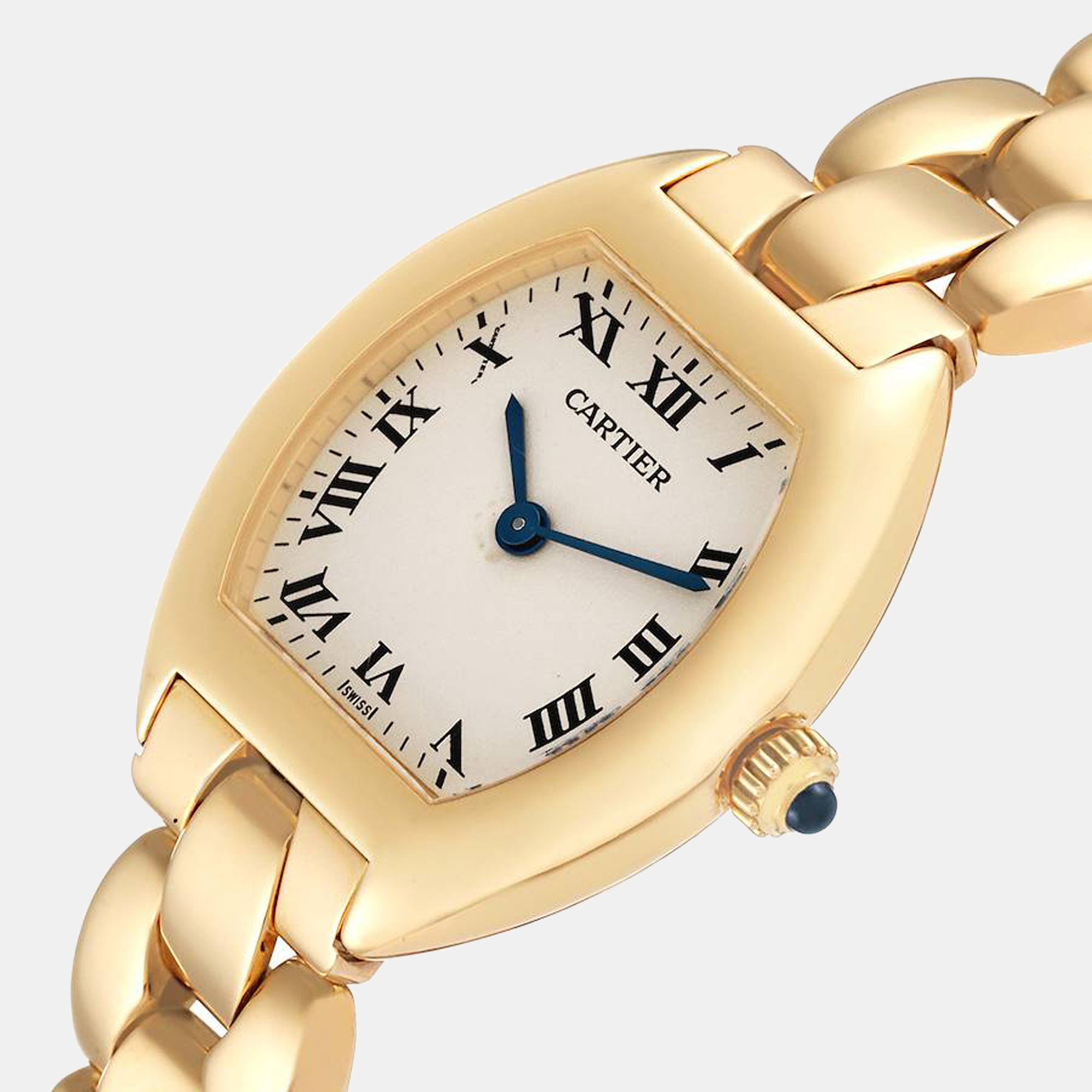 Cartier Tonneau Yellow Gold Silver Dial Vintage Quartz Ladies Watch 1945
Cartier Tonneau Yellow Gold Silver Dial Vintage Quartz Ladies Watch 1945