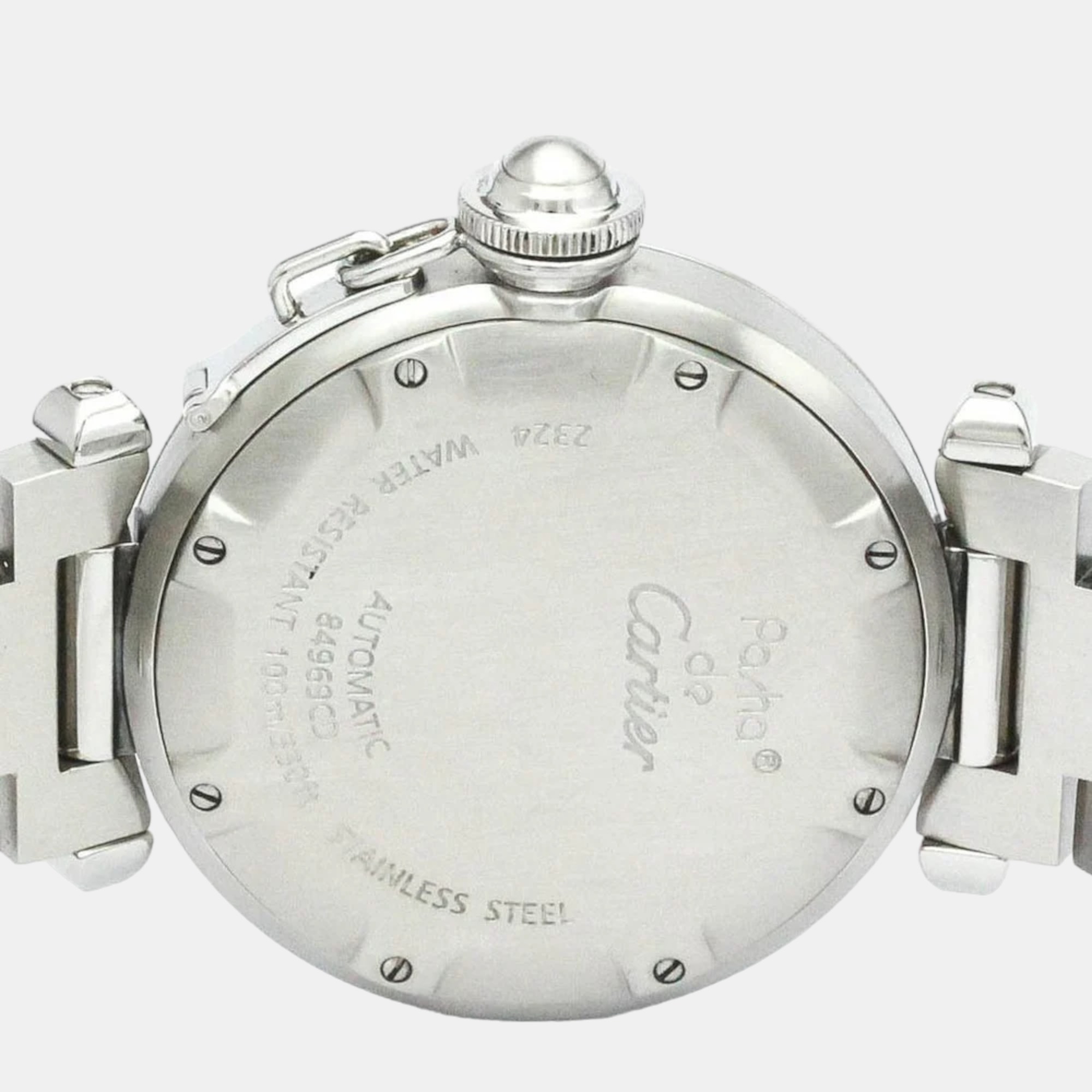 Cartier Black Stainless Steel Pasha C De Cartier W31043M7 Automatic Women's Wristwatch 35 Mm