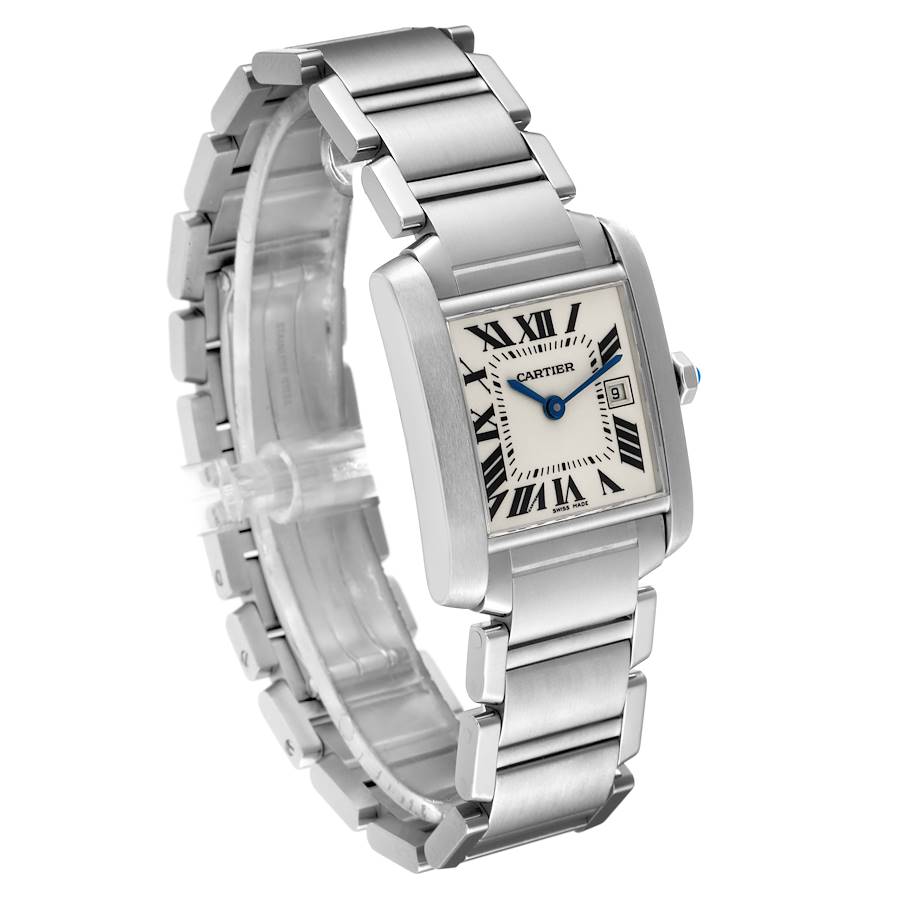 Cartier Tank Francaise Midsize Silver Dial Steel Ladies Watch W51011Q3 25 X 30 Mm