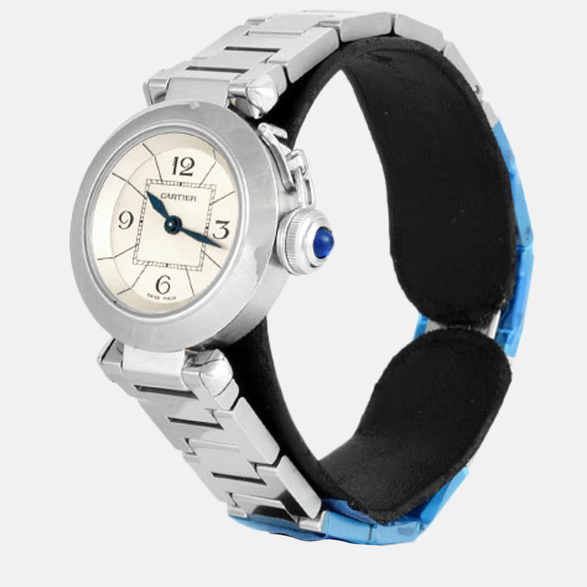 Cartier Silver Stainless Steel Miss Pasha W3140007 Quartz Women's Wristwatch 28 Mm