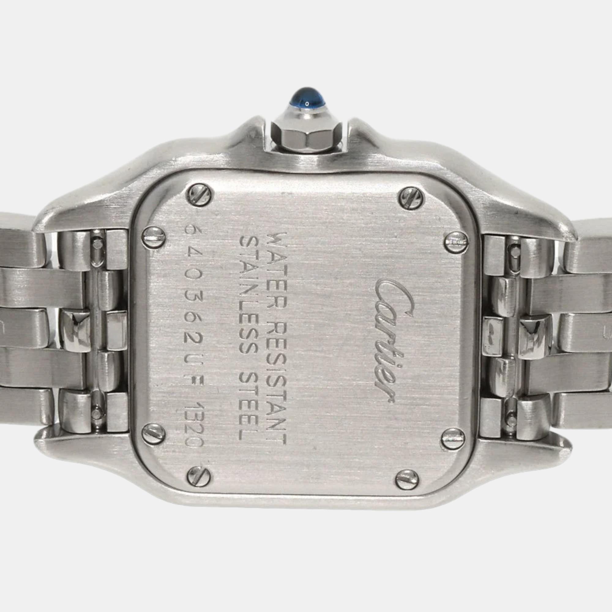 Cartier White Stainless Steel Panthere De Cartier W25033P5 Quartz Women's Wristwatch 21.5 Mm