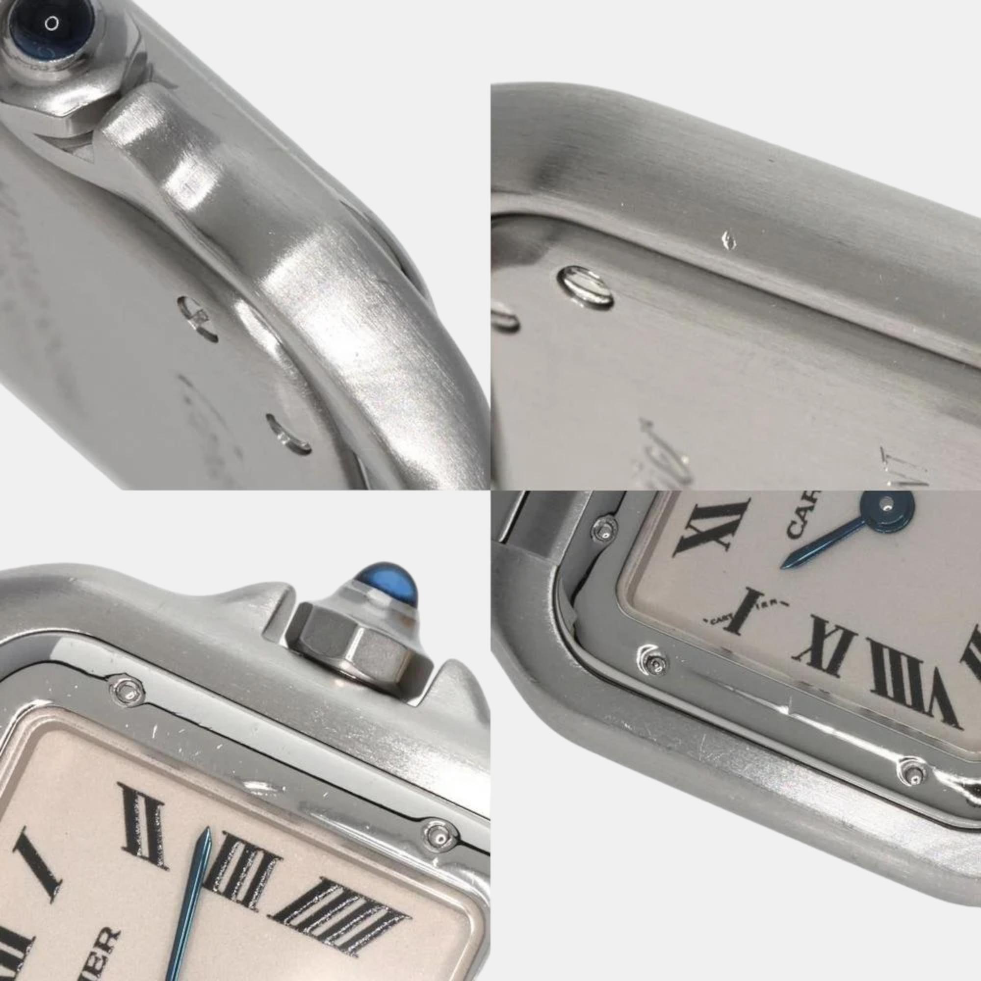 Cartier White Stainless Steel Panthere De Cartier W25033P5 Quartz Women's Wristwatch 21.5 Mm