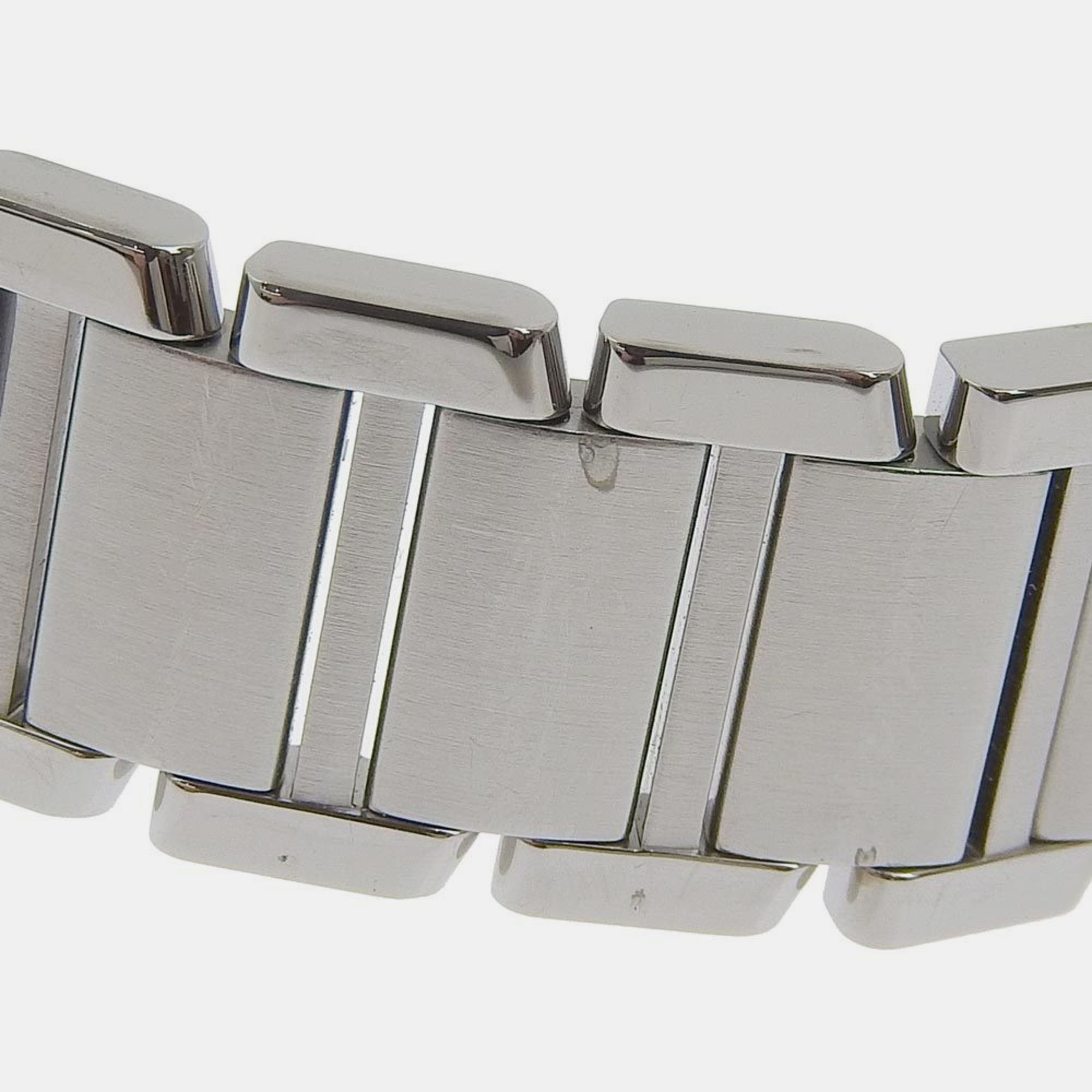 Cartier Silver Stainless Steel Tank Francaise W51008Q3 Quartz Women's Wristwatch 20 Mm