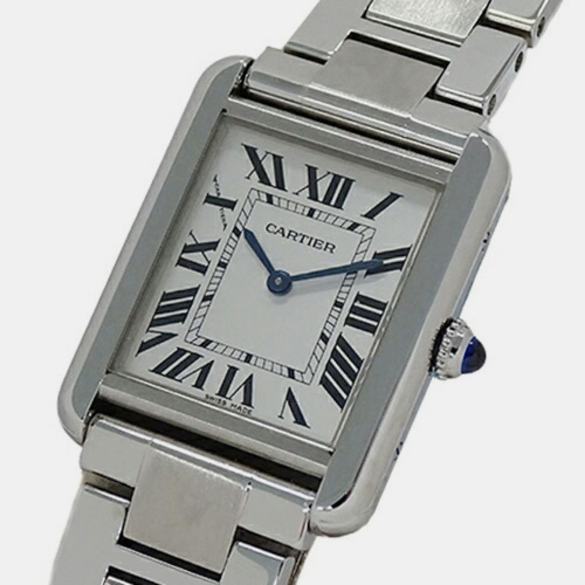 

Cartier Silver Stainless Steel Tank Solo W5200013 Quartz Women's Wristwatch 24 mm