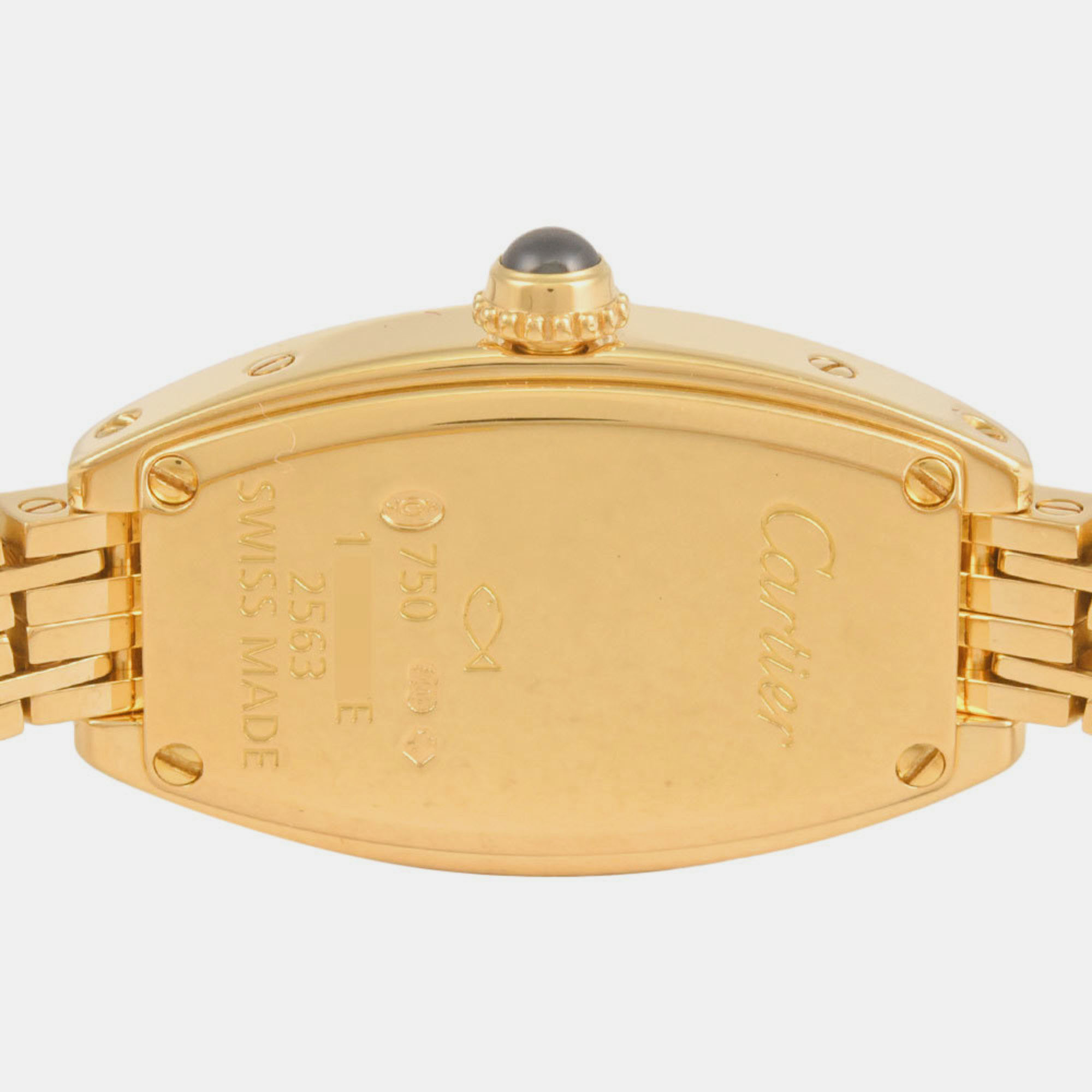 Cartier Silver 18k Yellow Gold Lanieres 2563 Quartz Women's Wristwatch 16 Mm